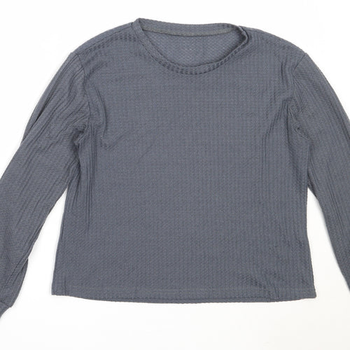 Preworn Womens Blue Round Neck  Polyester Pullover Jumper Size S