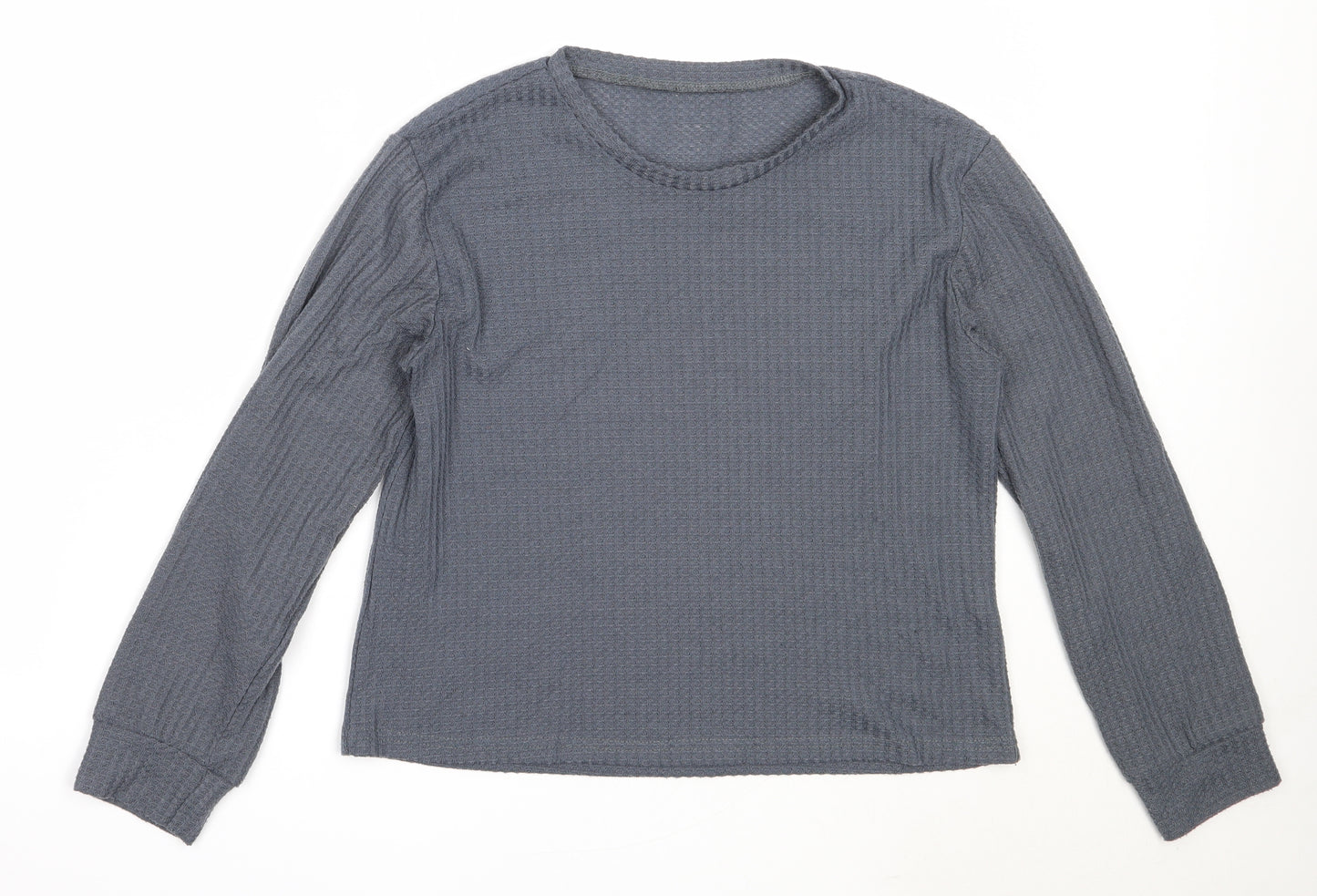 Preworn Womens Blue Round Neck  Polyester Pullover Jumper Size S