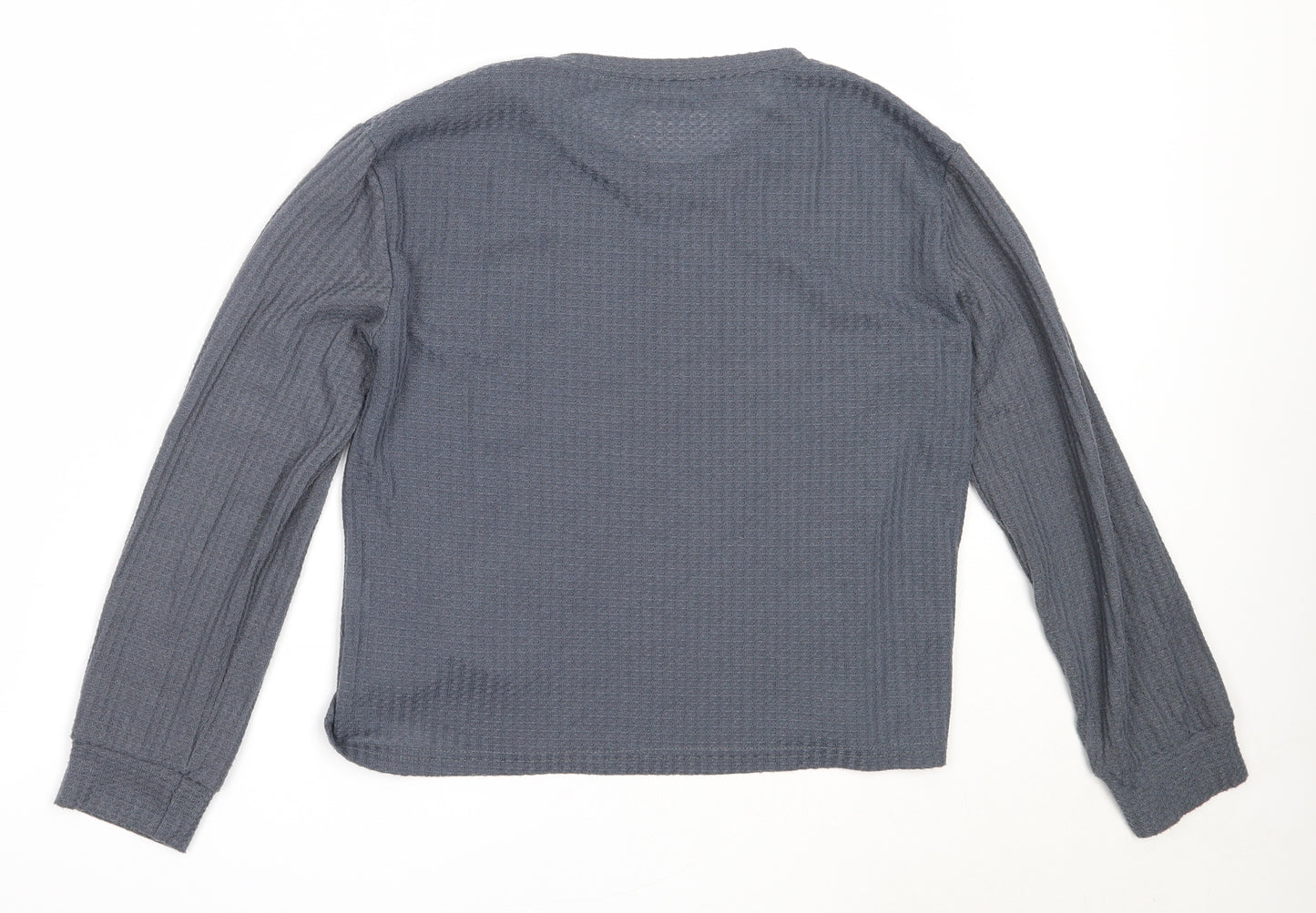 Preworn Womens Blue Round Neck  Polyester Pullover Jumper Size S