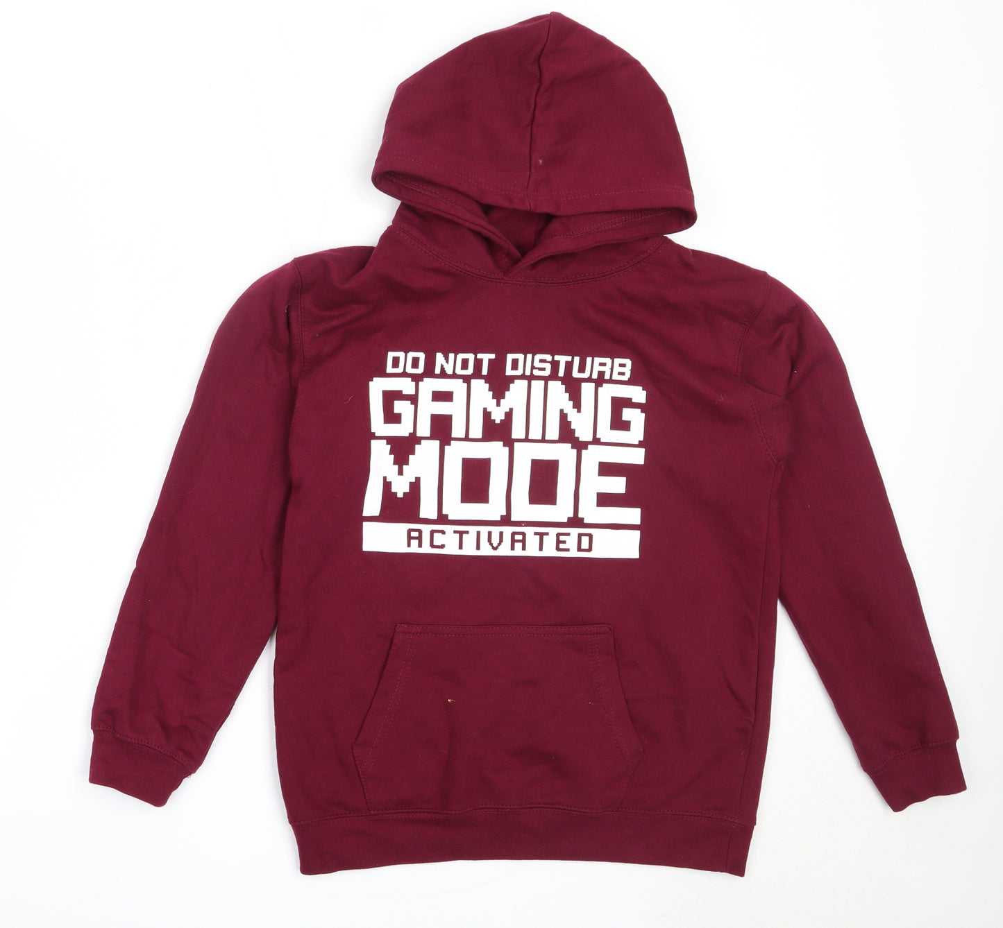 Just Hoods Boys Purple  Cotton Pullover Hoodie Size 12-13 Years