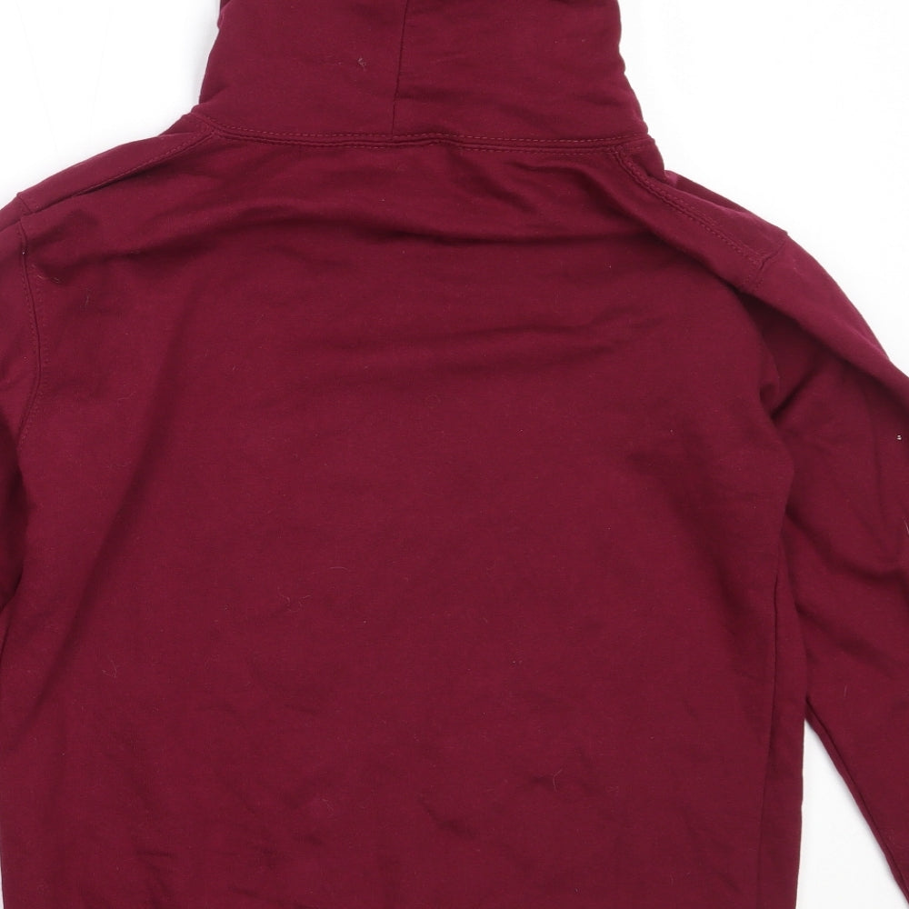 Just Hoods Boys Purple  Cotton Pullover Hoodie Size 12-13 Years