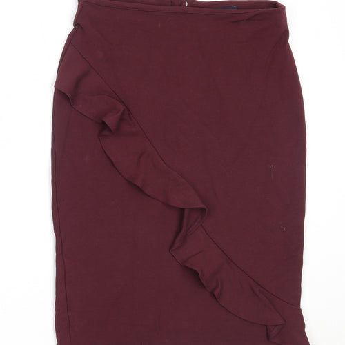 Marks and Spencer Womens Purple  Viscose Straight & Pencil Skirt Size 10