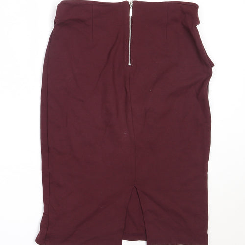 Marks and Spencer Womens Purple  Viscose Straight & Pencil Skirt Size 10