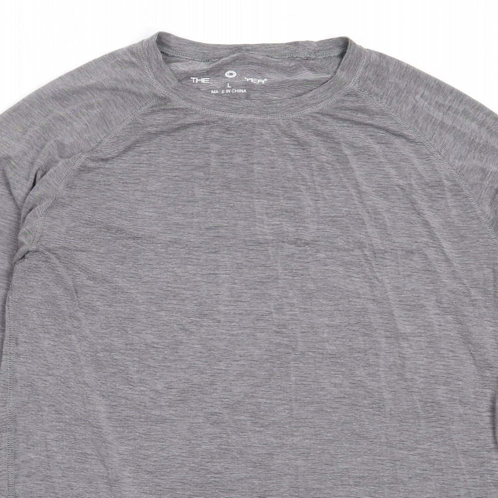 Primark Mens Grey  Polyester  T-Shirt Size L Round Neck  - thermal