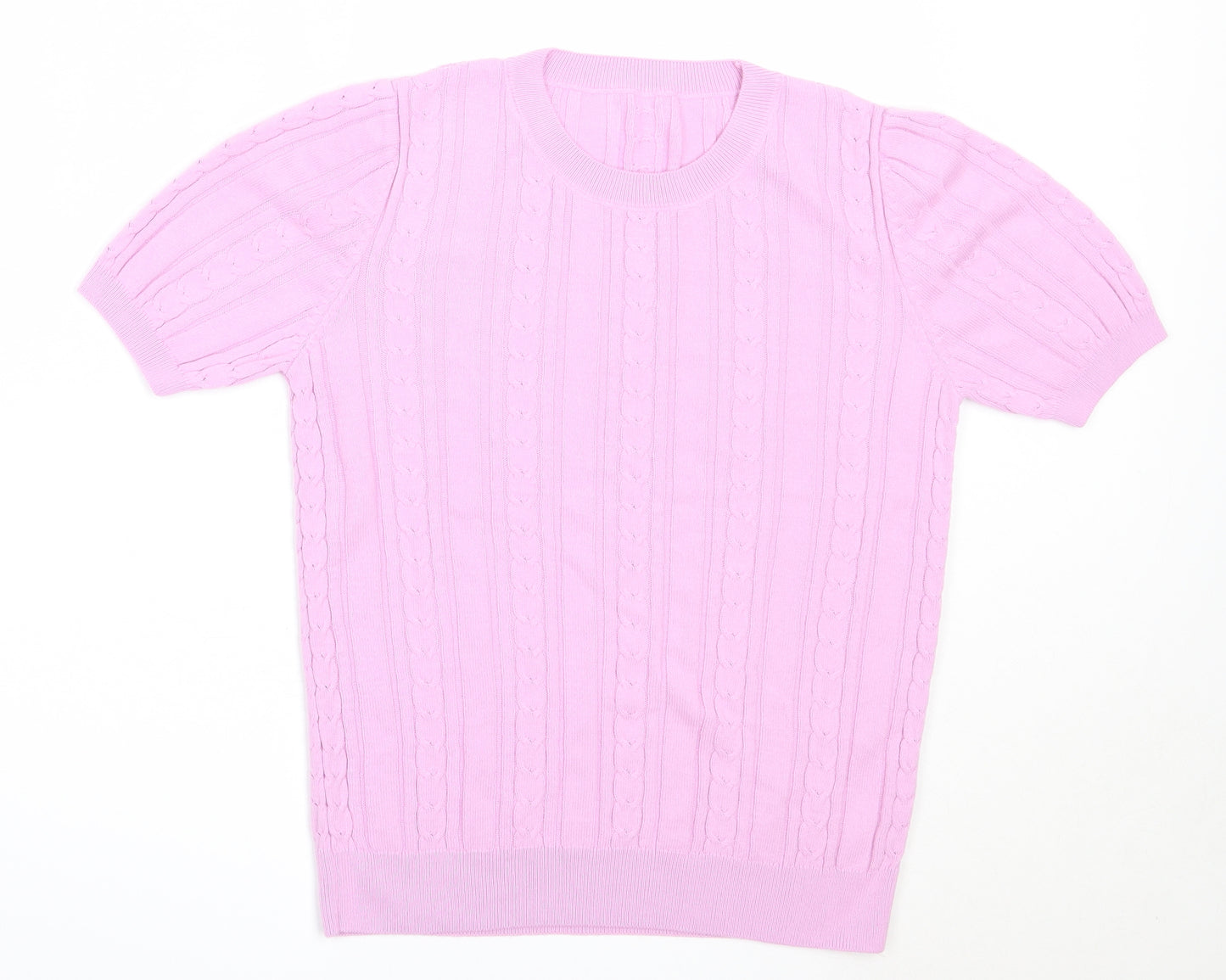 TU Womens Purple Round Neck  Acrylic Pullover Jumper Size 8