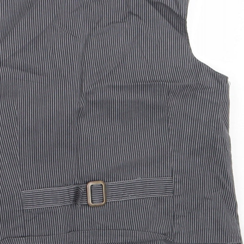 Mothercare Boys Grey Striped  Jacket Waistcoat Size 18-24 Months