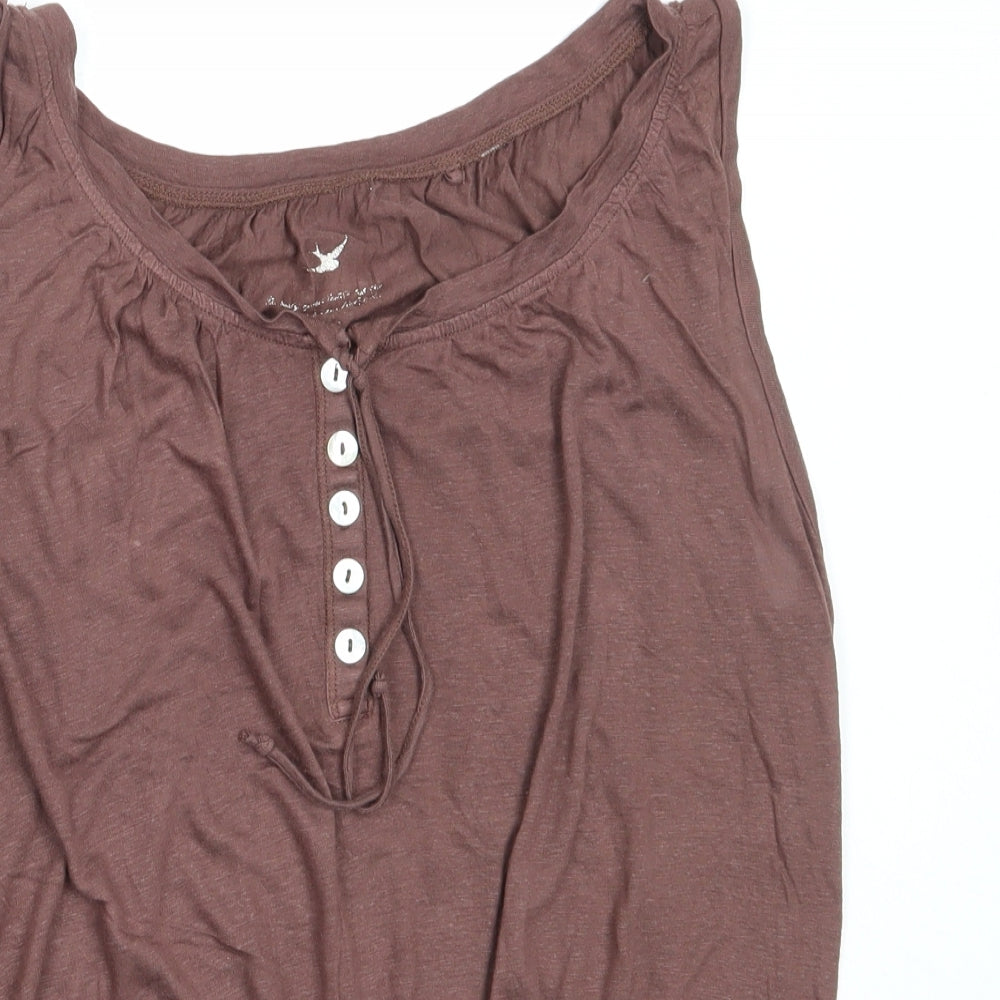 River Island Womens Brown  Viscose Basic Tank Size 8 Round Neck