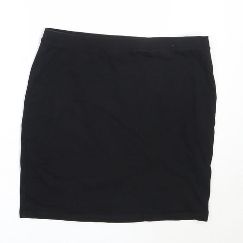 Primark Womens Black  Cotton Mini Skirt Size 14