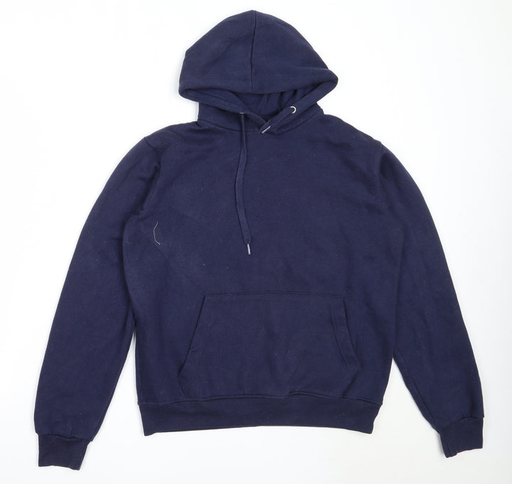 Boohoo Womens Blue  Cotton Pullover Hoodie Size M