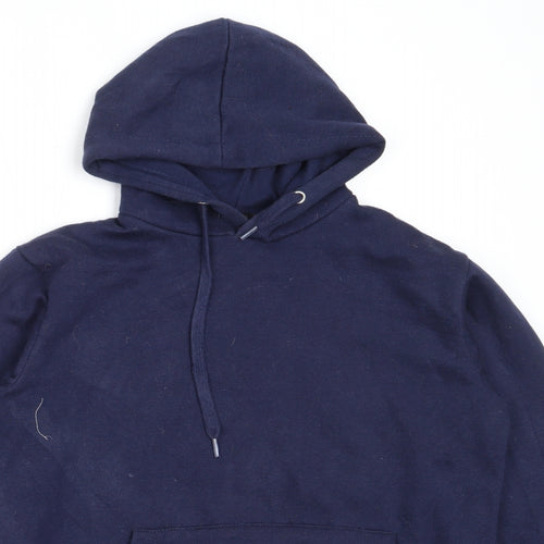 Boohoo Womens Blue  Cotton Pullover Hoodie Size M