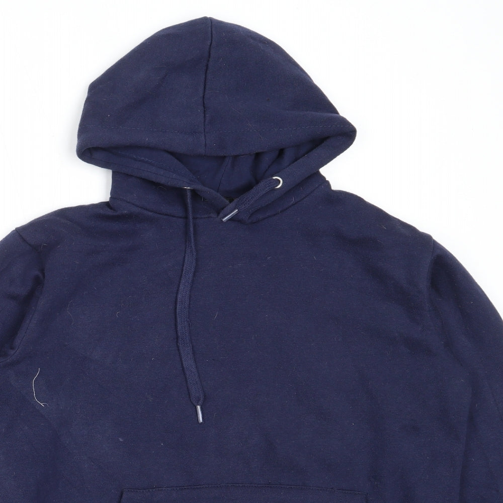 Boohoo Womens Blue  Cotton Pullover Hoodie Size M