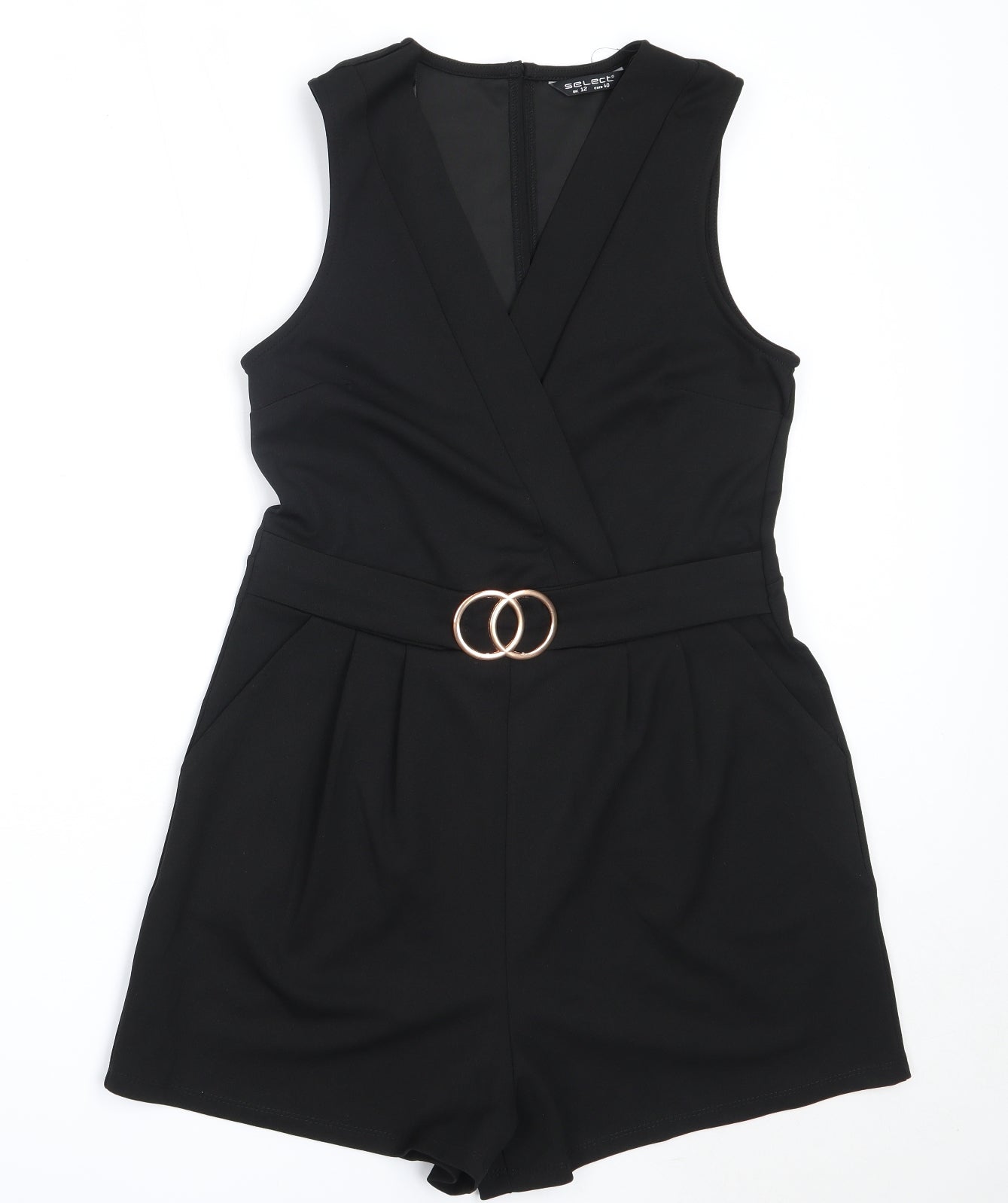 Select Womens Black  Polyester Playsuit One-Piece Size 12