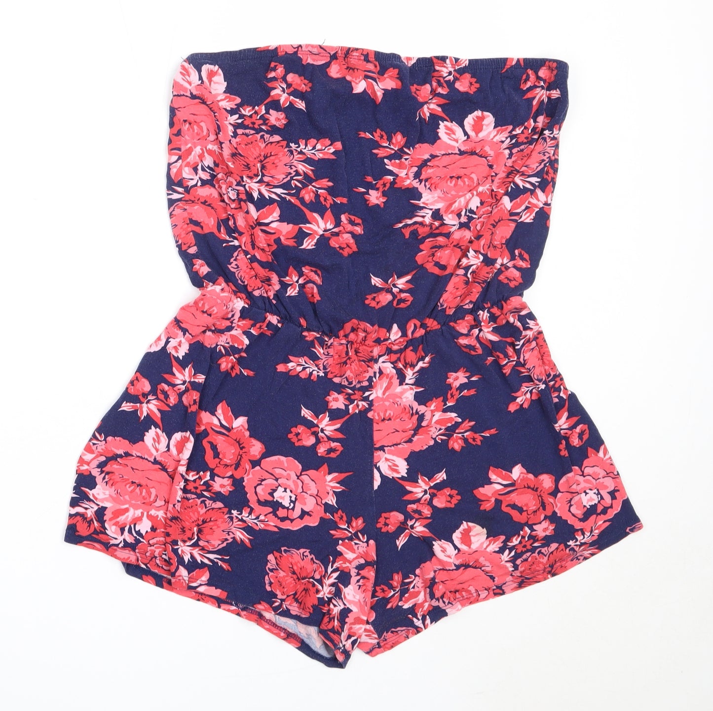 Dorothy Perkins Womens Blue Floral Viscose Playsuit One-Piece Size 12