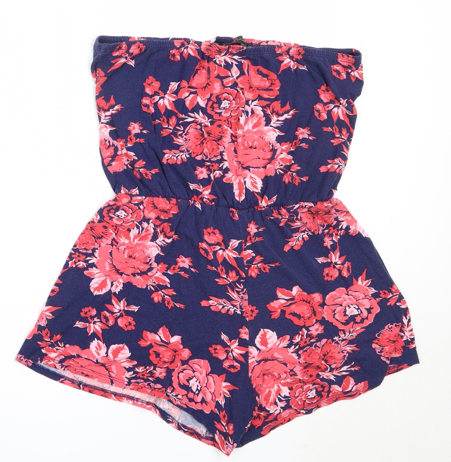 Dorothy Perkins Womens Blue Floral Viscose Playsuit One-Piece Size 12