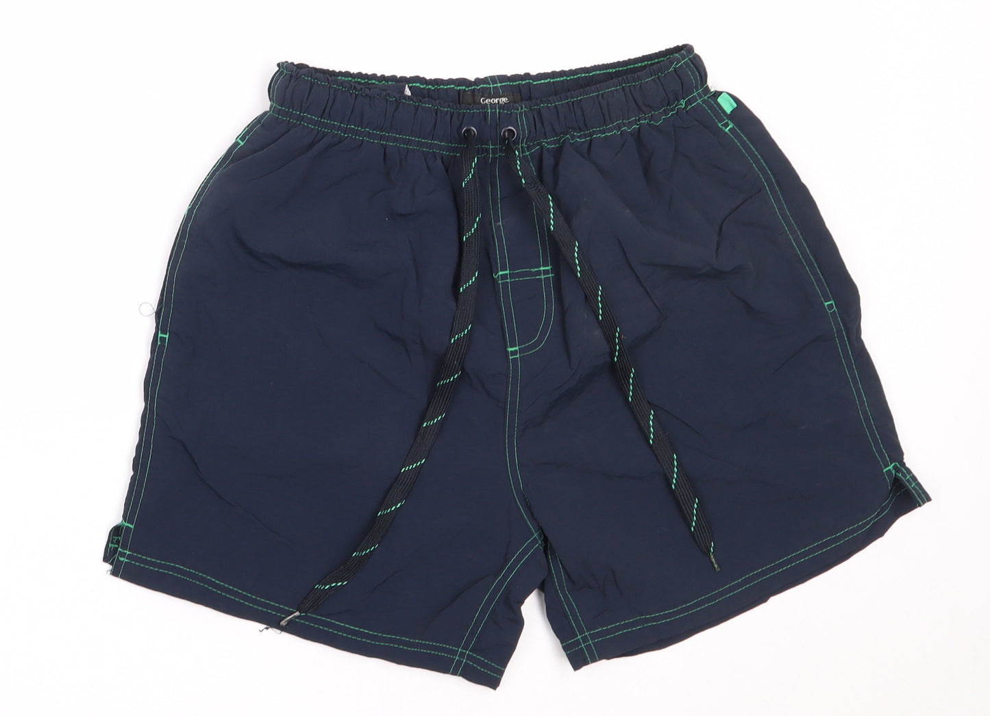 George Mens Blue  Nylon Bermuda Shorts Size S  Regular  - swim shorts