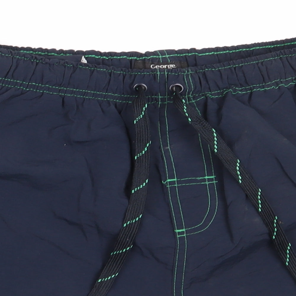 George Mens Blue  Nylon Bermuda Shorts Size S  Regular  - swim shorts