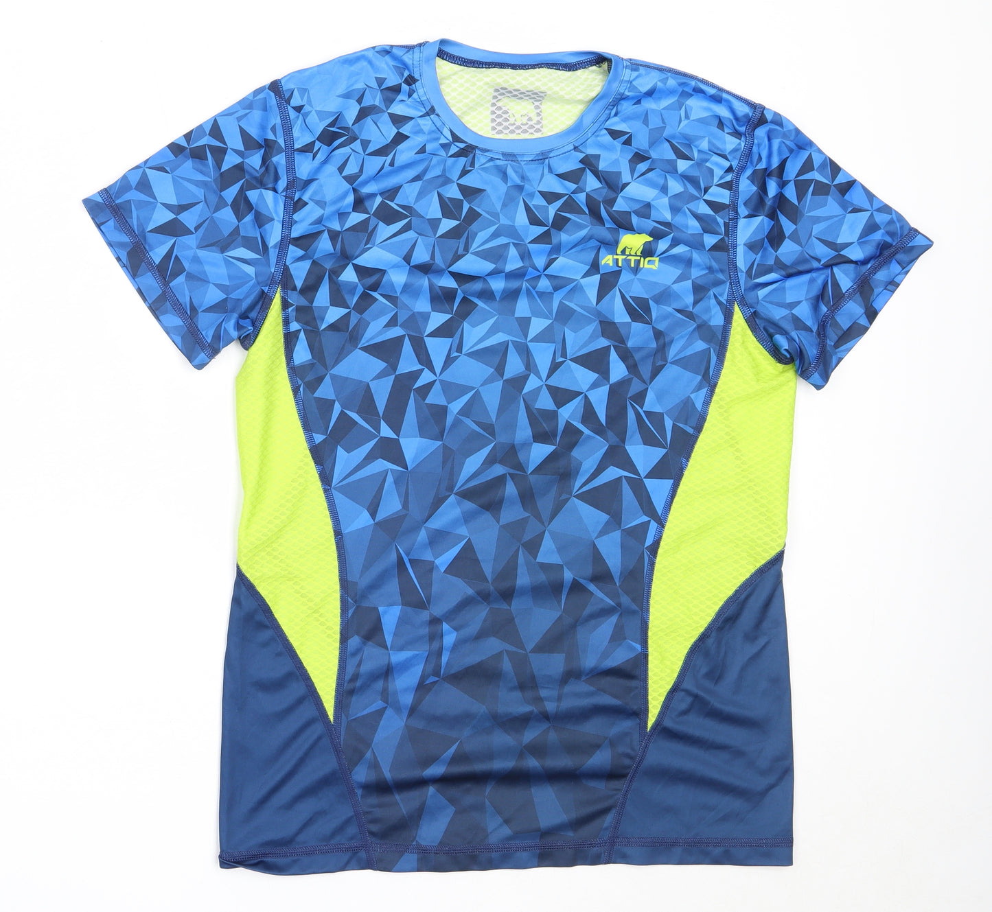 Attiq Mens Blue  Polyester Basic T-Shirt Size M Round Neck