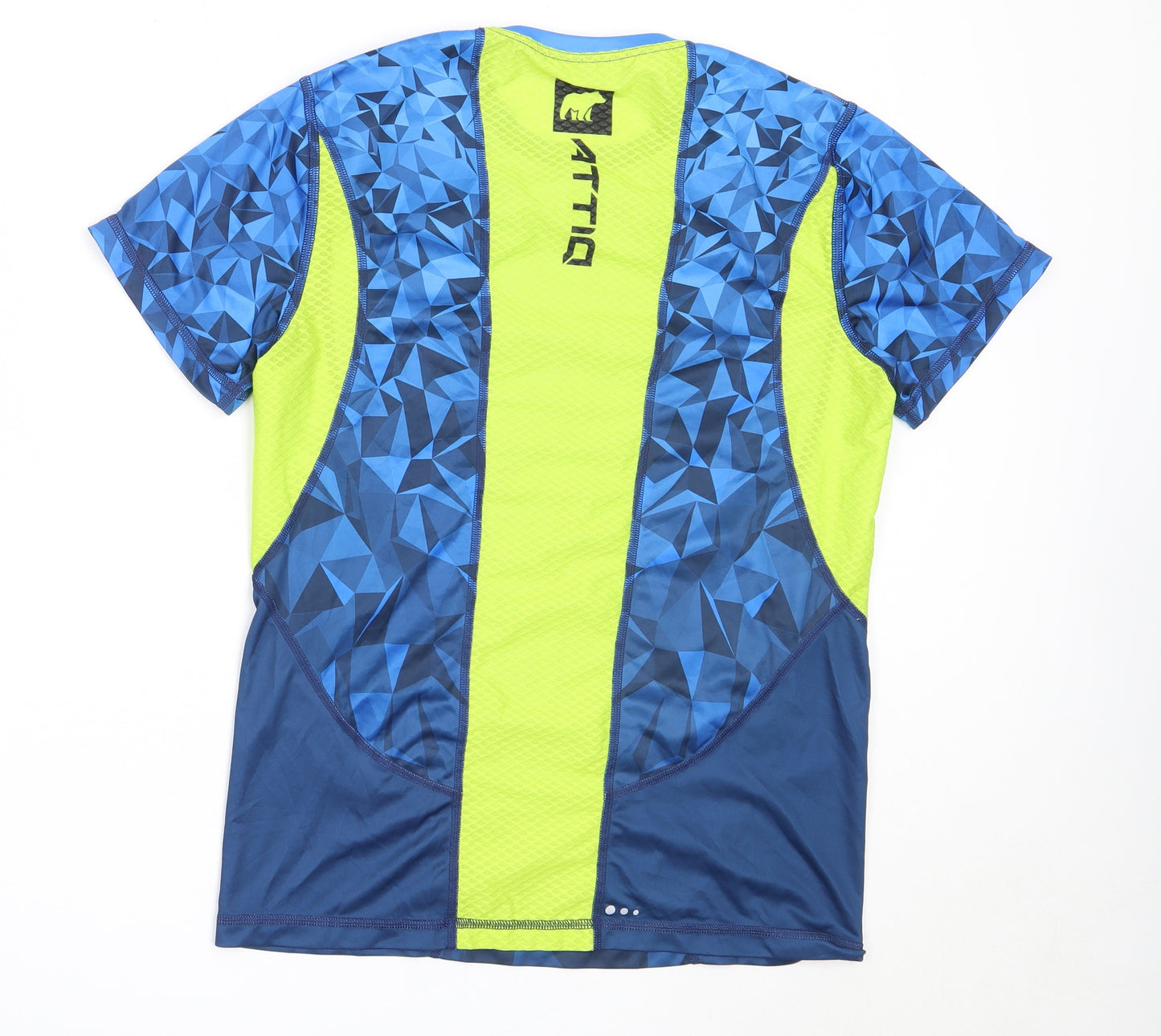 Attiq Mens Blue  Polyester Basic T-Shirt Size M Round Neck