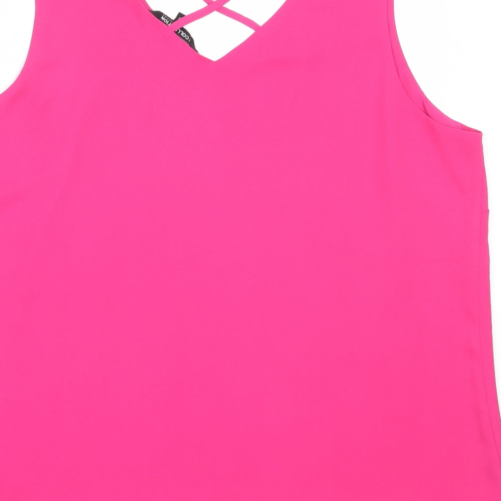 Debenhams Womens Pink  Viscose Basic Blouse Size 20 V-Neck