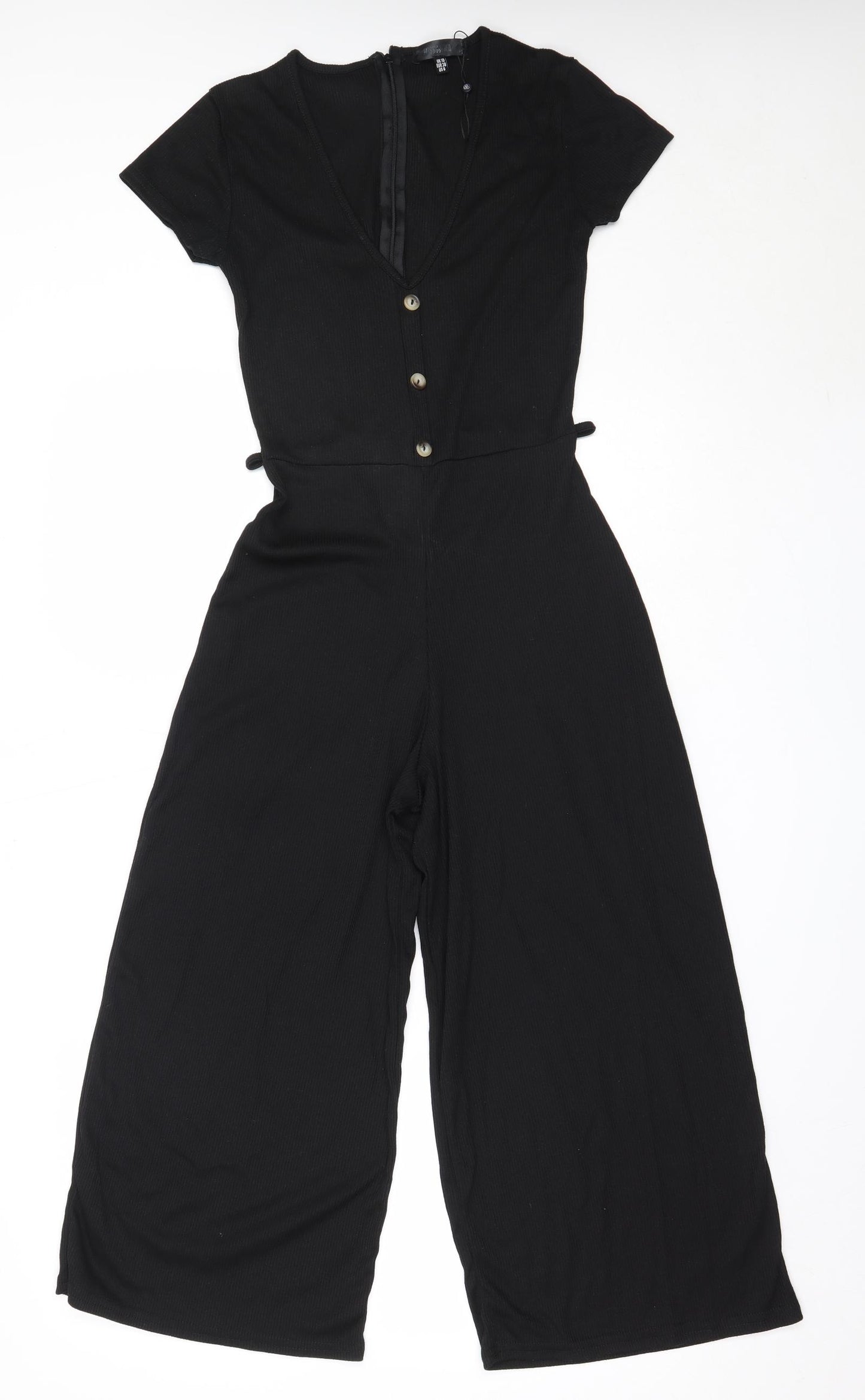 Missguided Womens Black  Polyester Jumpsuit One-Piece Size 10