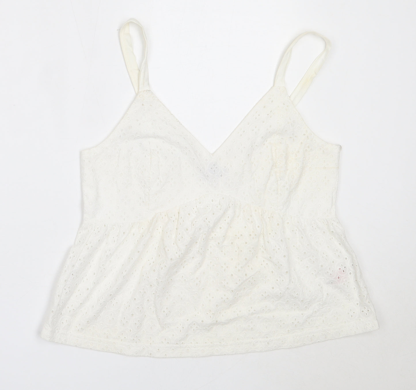 Primark Womens White  Cotton Basic Blouse Size S V-Neck