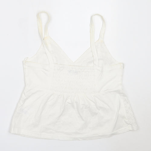 Primark Womens White  Cotton Basic Blouse Size S V-Neck