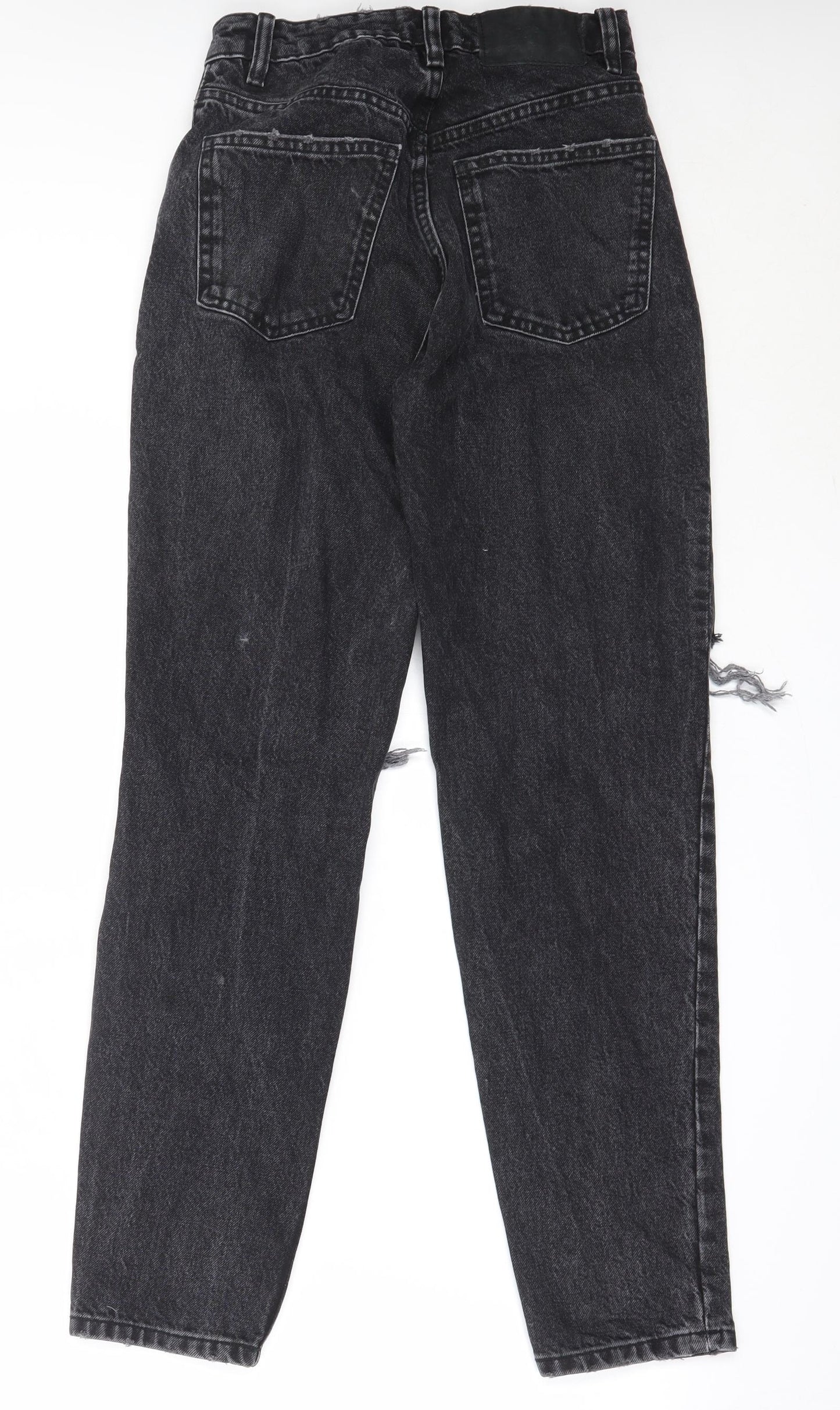 Zara Womens Black  Cotton Mom Jeans Size 34 in L28 in Regular