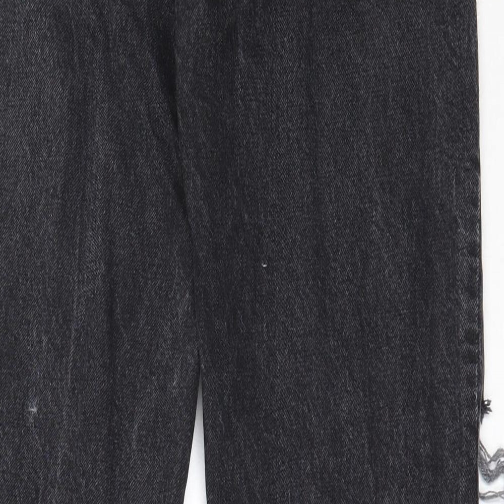 Zara Womens Black  Cotton Mom Jeans Size 34 in L28 in Regular