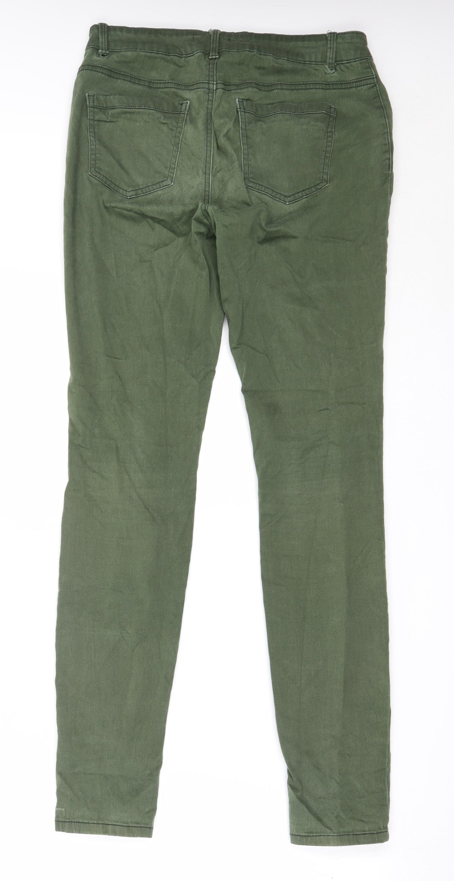 TU Womens Green  Cotton Skinny Jeans Size 10 L31 in Regular