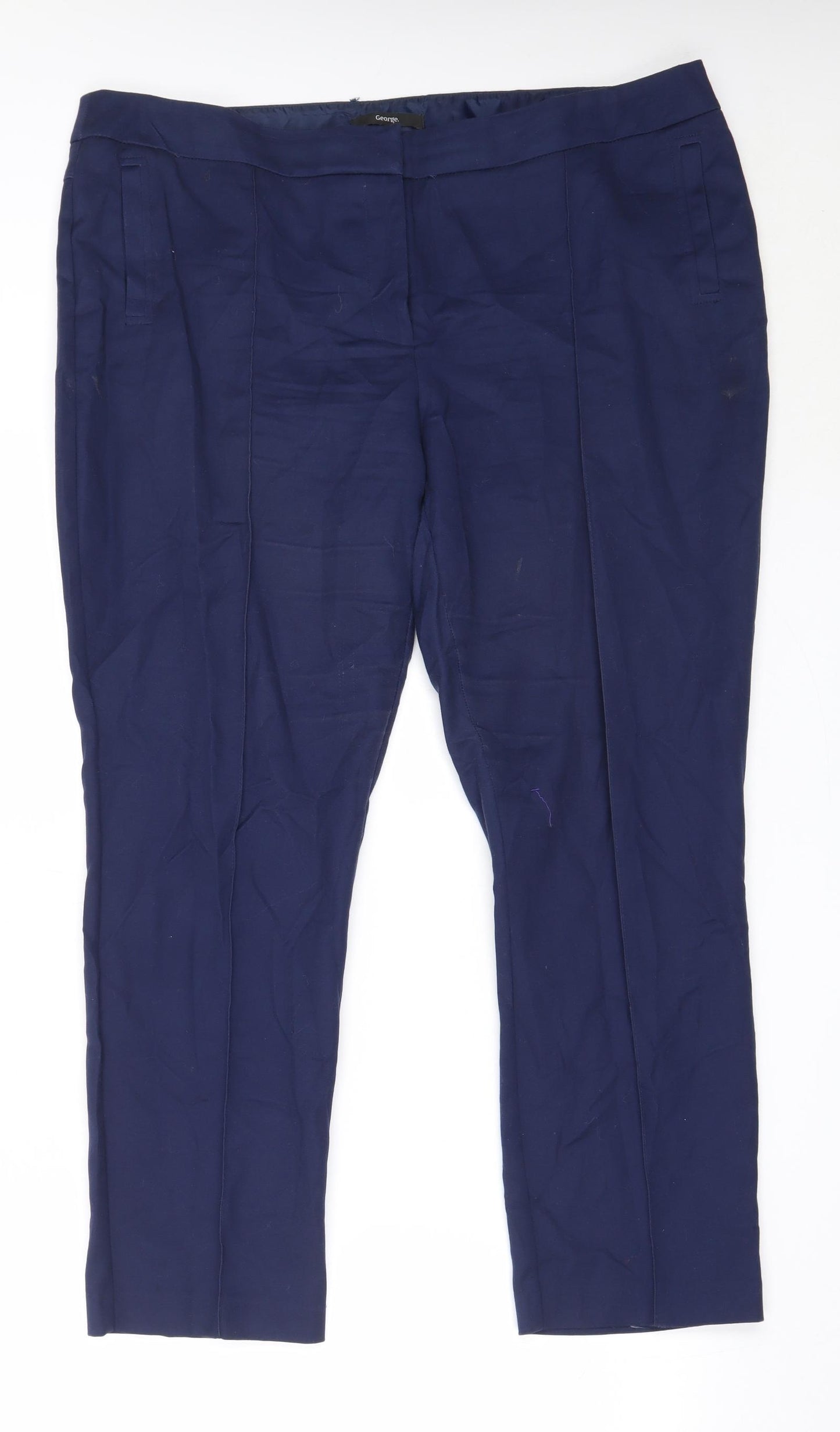George Womens Blue  Cotton Capri Trousers Size 18 L27 in Regular
