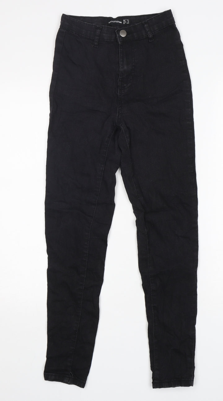 PRETTYLITTLETHING Womens Black  Cotton Skinny Jeans Size 6 L27 in Regular