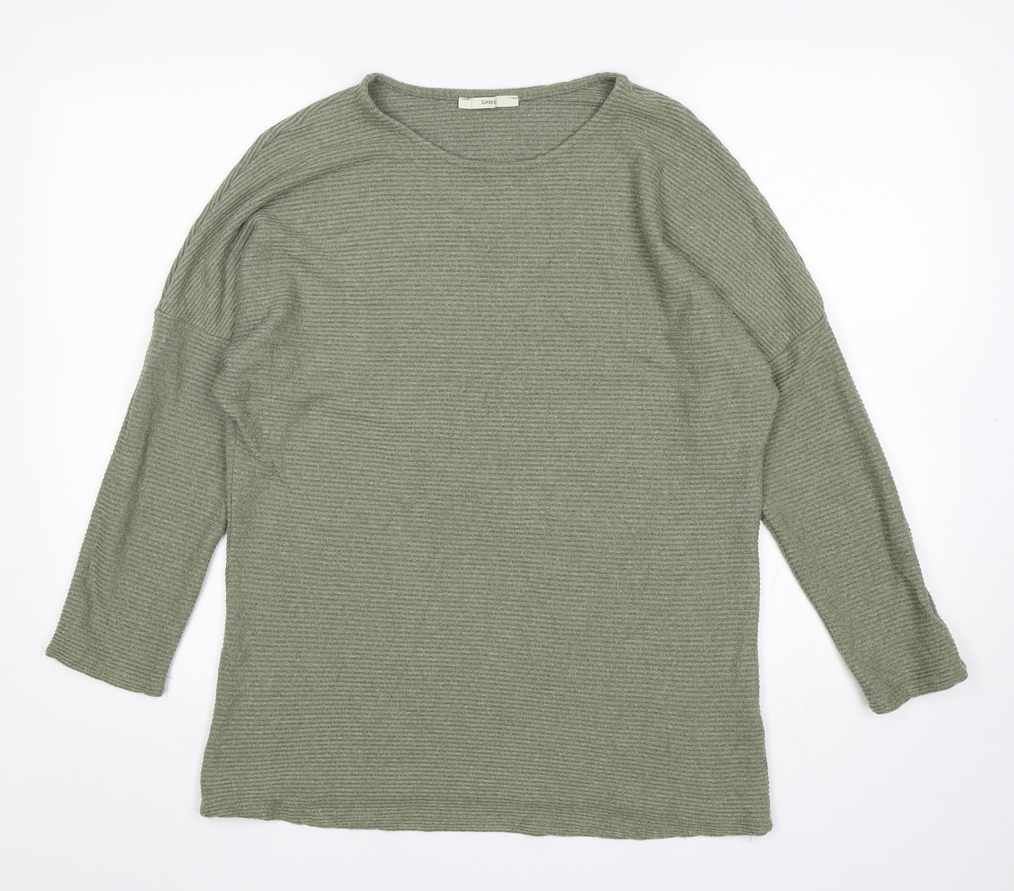 George Womens Green Round Neck  Viscose Pullover Jumper Size L