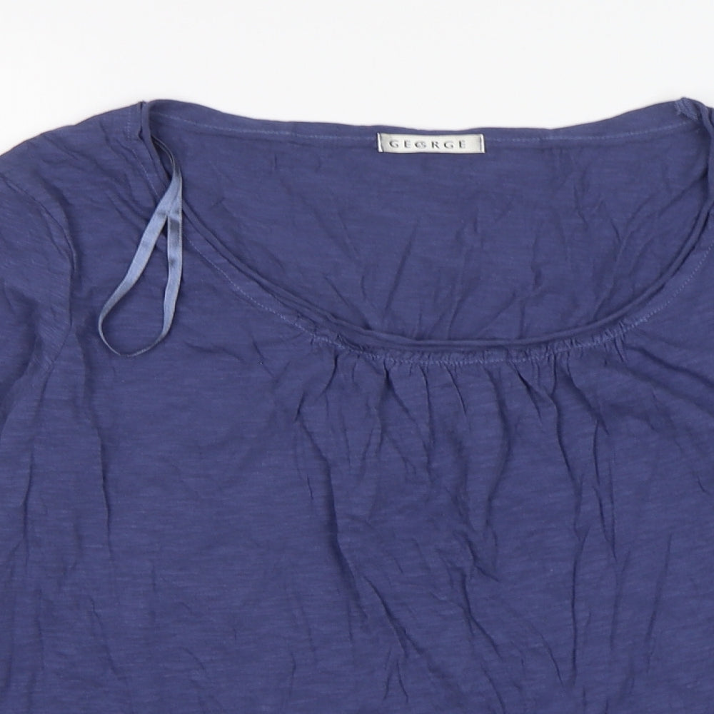 George Womens Blue  Cotton Basic T-Shirt Size 18 Round Neck