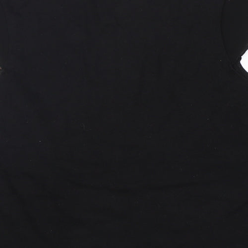 Provencale Womens Black  Cotton Basic T-Shirt Size 18 Round Neck