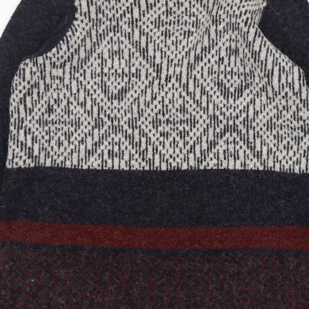 George Womens Multicoloured Round Neck Argyle/Diamond Acrylic Cardigan Jumper Size 14