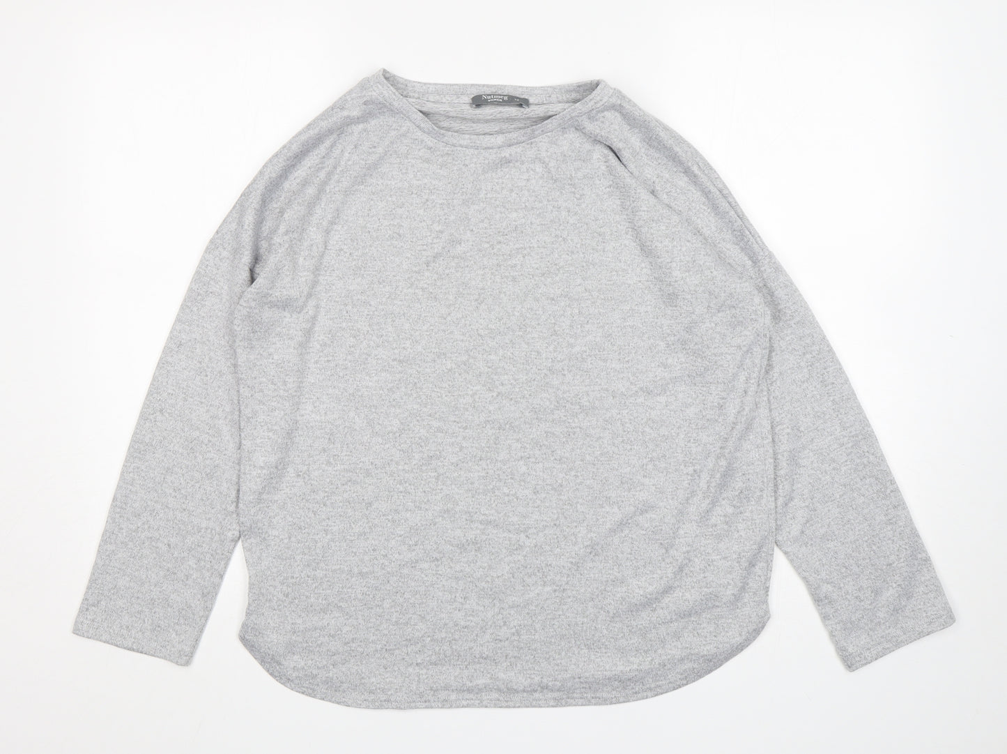 Nutmeg Womens Grey Round Neck  Polyester Pullover Jumper Size 12