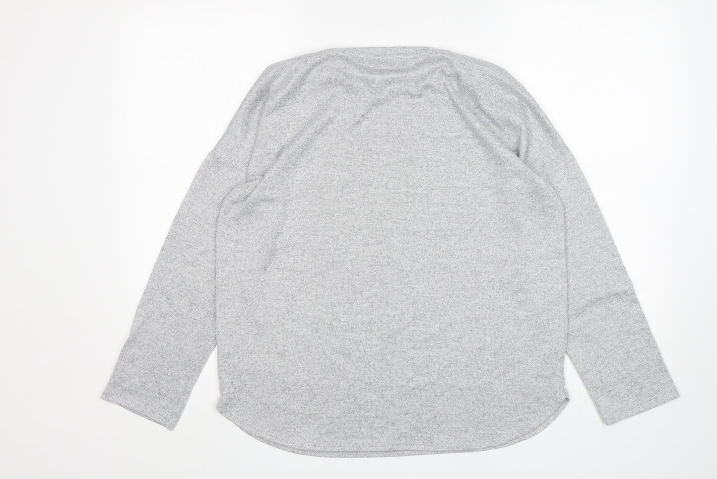 Nutmeg Womens Grey Round Neck  Polyester Pullover Jumper Size 12