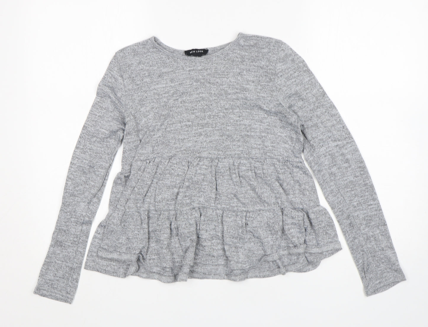 New Look Womens Grey Round Neck  Polyester Pullover Jumper Size S