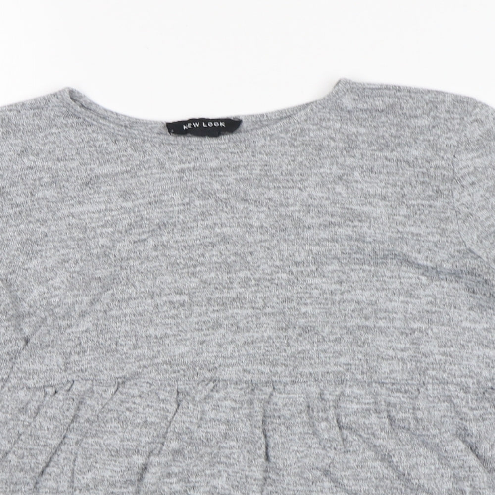 New Look Womens Grey Round Neck  Polyester Pullover Jumper Size S