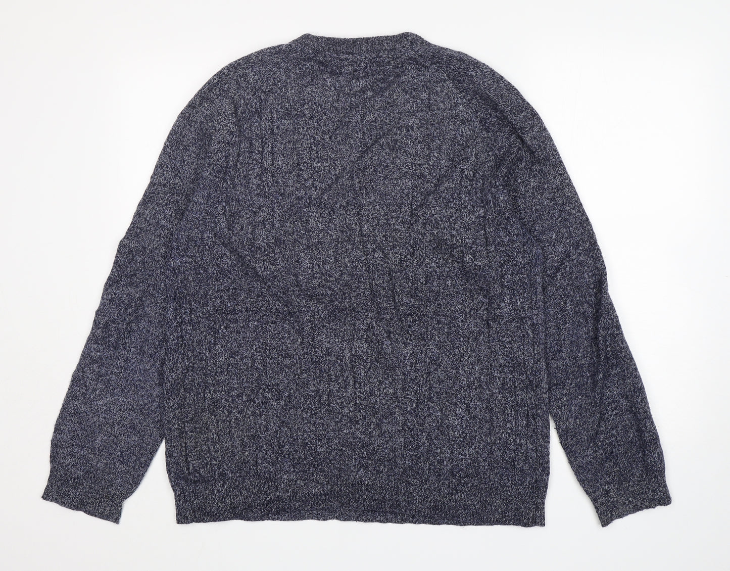 Jack Russell Mens Blue Round Neck  Wool Pullover Jumper Size XL