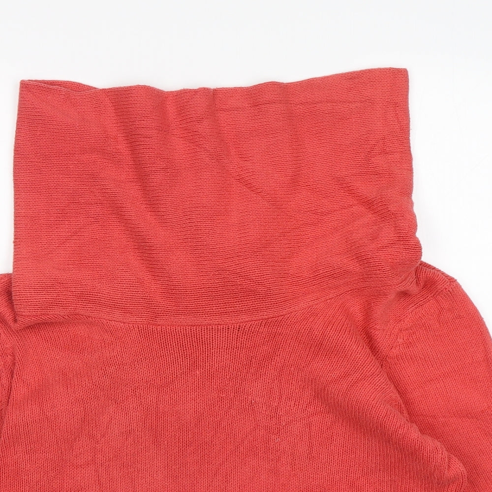 Joules Womens Pink Roll Neck  Cotton Pullover Jumper Size 14