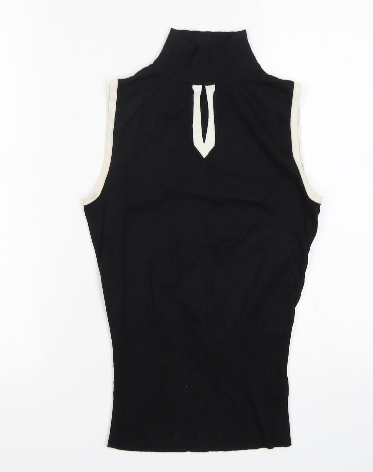 NEXT Womens Black Mock Neck  Viscose Vest Jumper Size 8