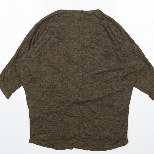 New Look Womens Green V-Neck  Viscose Pullover Jumper Size XS