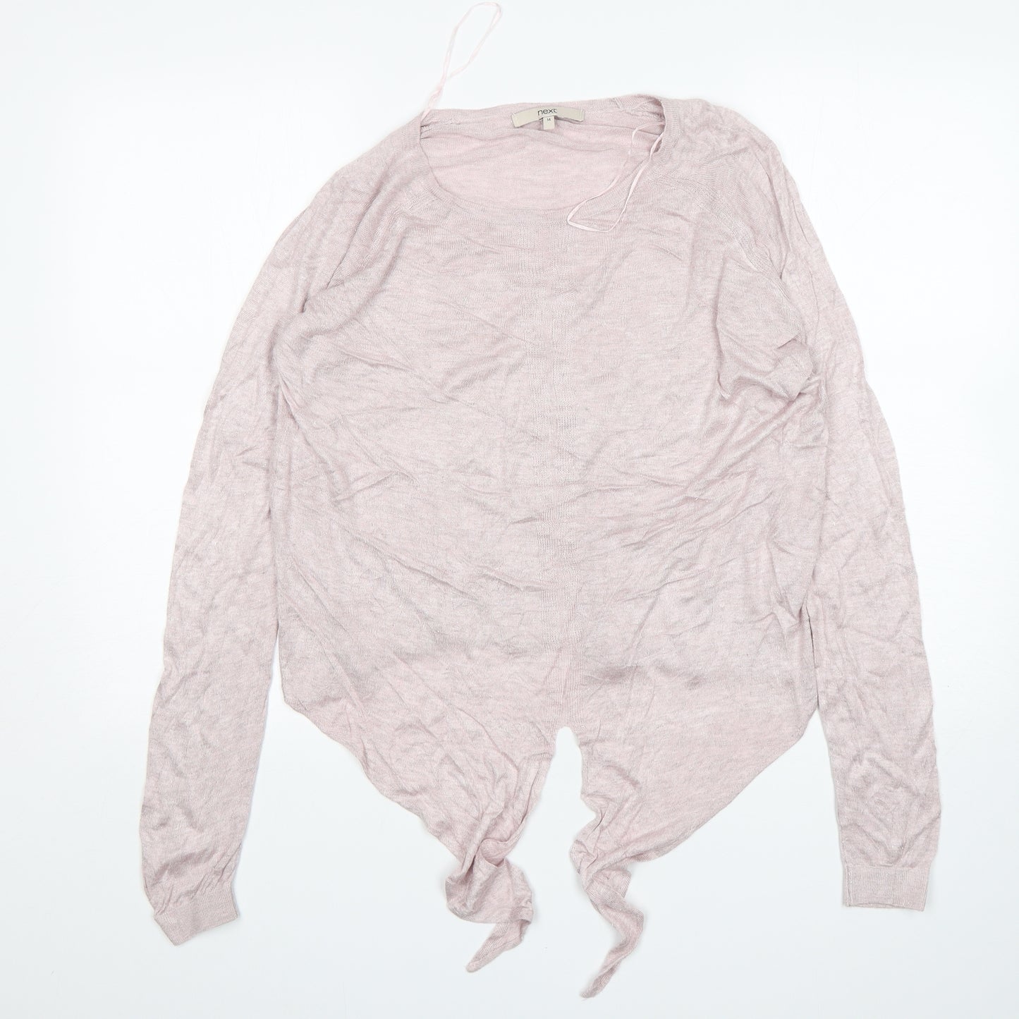 NEXT Womens Pink Round Neck  Viscose Pullover Jumper Size 14