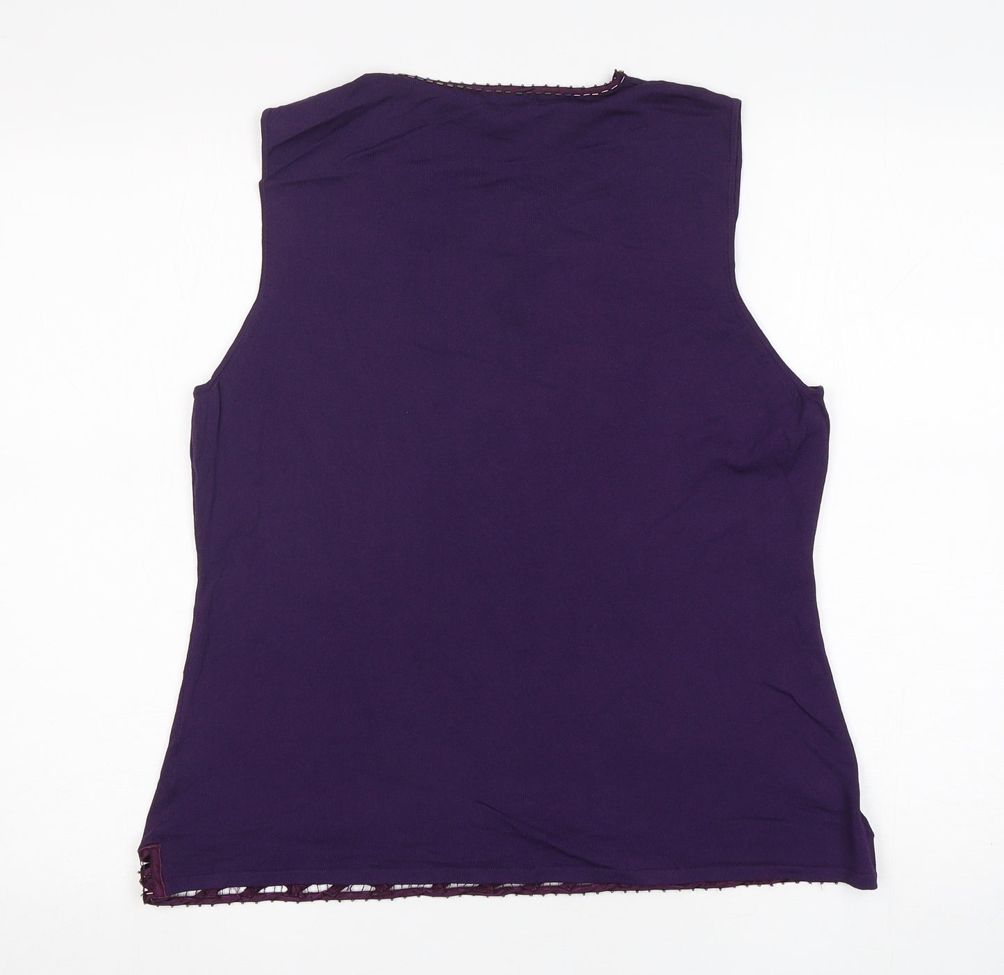 Debenhams Womens Purple V-Neck  Viscose Vest Jumper Size 18
