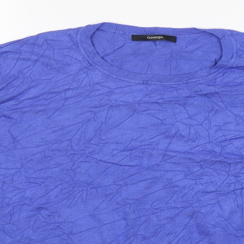 George Womens Blue Round Neck  Viscose Pullover Jumper Size 24