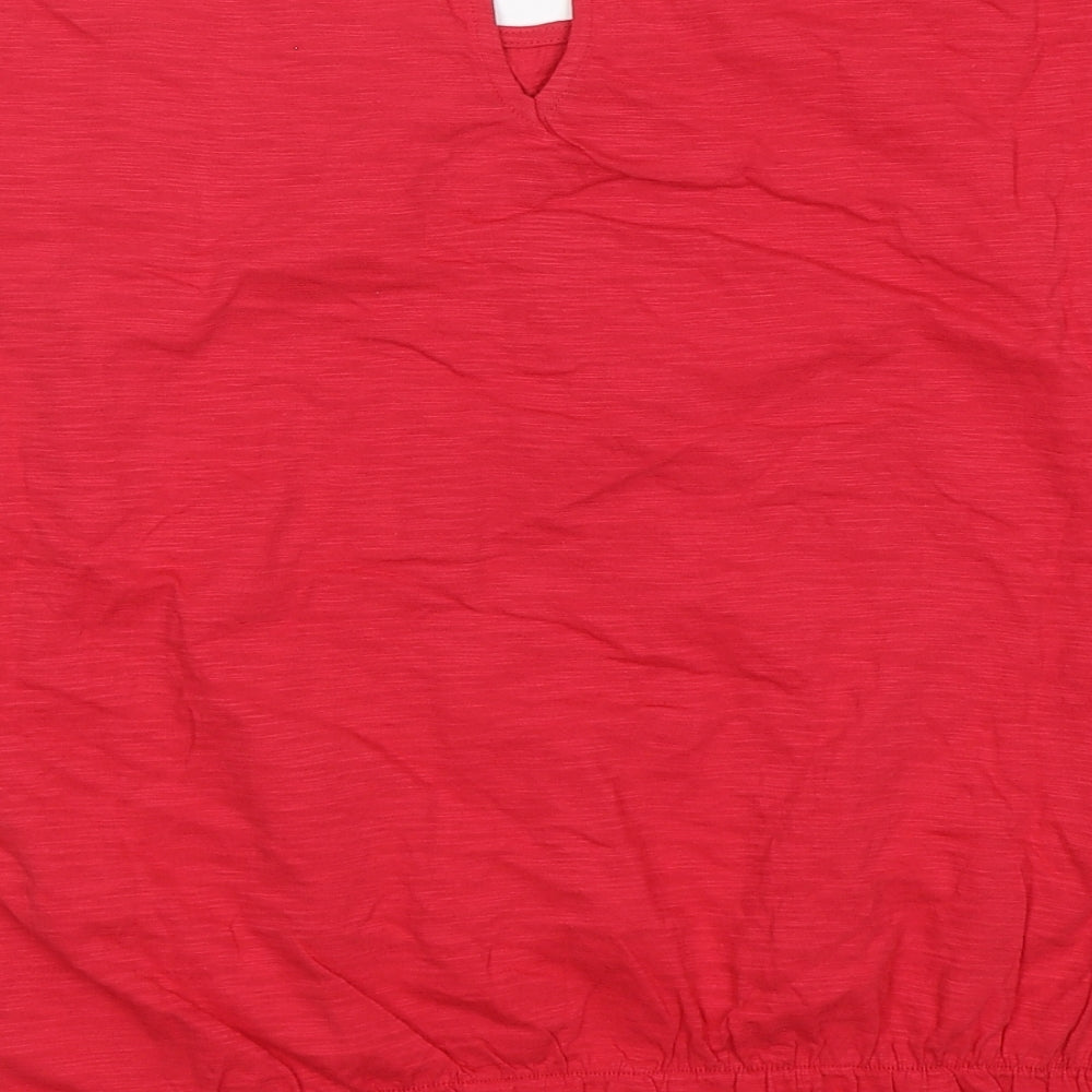 Loststock Womens Pink  Cotton Basic Blouse Size M Round Neck