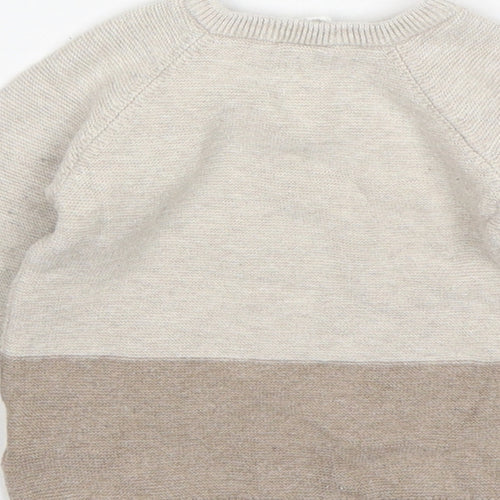 H&M Boys Beige  Cotton Pullover Jumper Size 6-9 Months