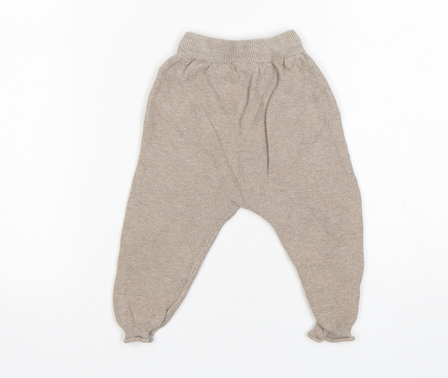 H&M Boys Beige  Cotton Sweatpants Trousers Size 6-9 Months