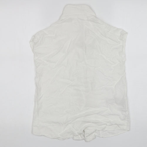 Mango Womens White  Viscose Basic Button-Up Size XS Collared